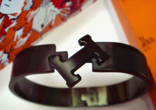 Hermès Clic Clac Armreif  ** PM ** Schwarz/Schwarz Chardon OVP