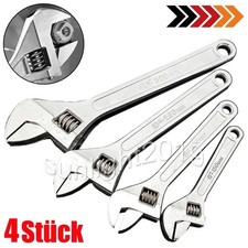 4tlg Rollgabelschlüssel Engländer Profi Maulschlüssel Franzose 150 200 250 300mm