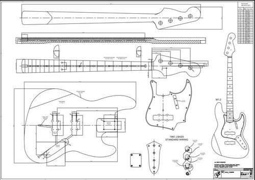1960 bass zeichnung - j-bass,