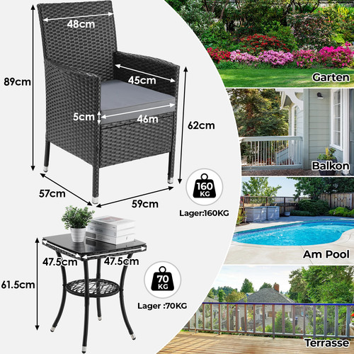 Tlg rattan sofa set - 3-tlg,
