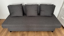 Schlafsofa Bettsofa Schlafcouch Grau Mit Bettkasten Und 3 Kissen   IKEA ASARUM