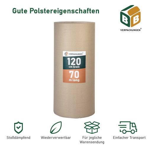 Rollenwellpappe 70 m - 1,2,