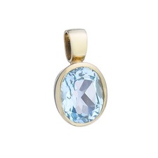 585 yellow gold topaz pendant - 585,