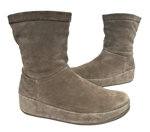 Damen fitflop grau - grau, wildleder