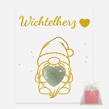 Weihnachten Wichtel Zubehör Set Grün Glückssteine Karten Kinder Geburtstag