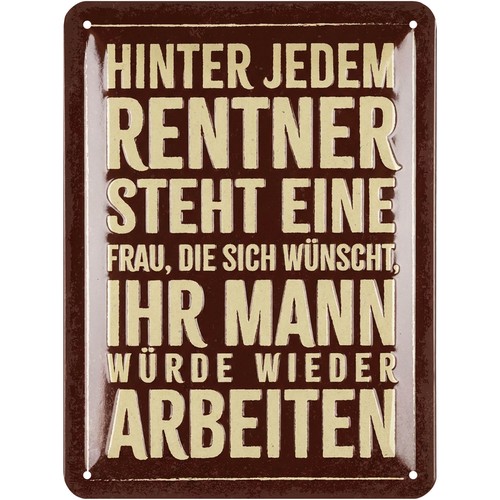 Retro blechschild ruhestand - blechschild,