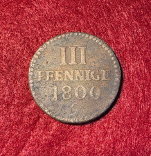 SACHSEN: 3 Pfennig 1800 C