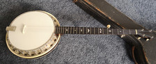 RARE J.G.Abbot No 2-5 String Banjo Resonator Back + Original Case Vintage