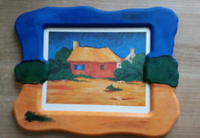 Bilderrahmen Fotorahmen 43 cm x 33 cm Holzrahmen rustikal hängen farbenfroh