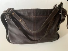 HOGAN Echtleder Schultertasche mittelgroß dkl-braun aufwendig gearbeitet