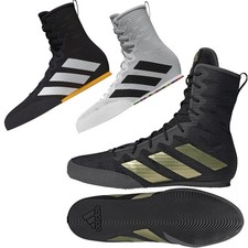 adidas Boxschuhe BOX HOG 4 Schwarz Weiß Boxen Schuhe Boxerstiefel Boxing Boots