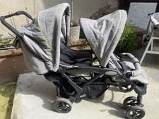 Chic 4 Baby Geschwisterwagen Duo + Tragetasche & Regenhaube grau-weiß TOP