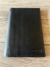 Brieftasche Kartenetui Geldbörse  Schwarz Leder viele Fächer 17x12 cm - NEU