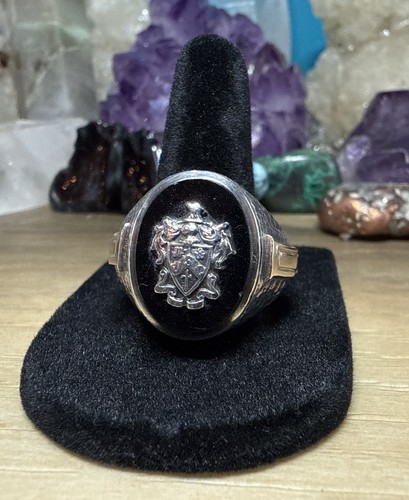 Vintage sterling 10k onyx - &,