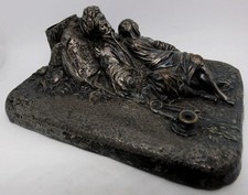 Wiener Bronze Orient Szene Liebespaar mit Wasserpfeife um 1900, fein gearbeitet