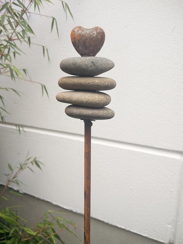 Edelrost gartenstecker herz - edelrost,
