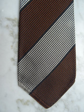 BARBISIO Designer Krawatte 100% Seide #DUNKELBRAUN/BREITE STREIFEN/SCHMALE FORM#