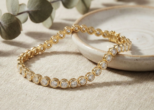 14k massives goldarmband - 14k,