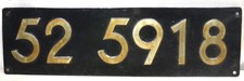 Original DR-Lokomotivnummernschild 52 5918