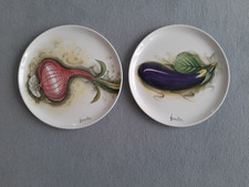 2 Porzellanteller richard ginori teller Zwiebel,Aubergine  2 Wandteller