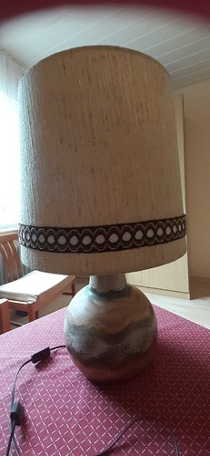 Lampe lava keramik - keramik, stoffschirm