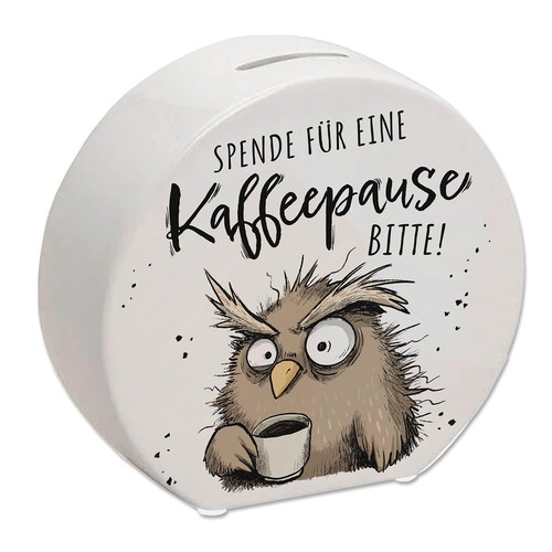 Eule spardose mit spruch - spardose,