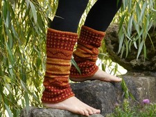 Beinstulpen gefüttert, Strickstulpen, warme Wollstulpen, Norweger Muster,