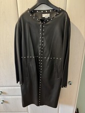 Lederblazer Lederjacke lang long schwarz mit Nieten Rick Cardona