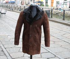Herren Lammfell ledermantel