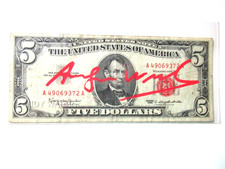 A. WARHOL: 5$ echte Dollarnote