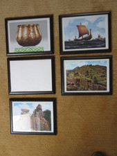 HOLZ BILDERRAHMEN KONVOLUT   5 STÜCK  26,5 x  20,5 dkl.br-schwarz Glas RÜCKWAND