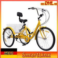 24 Zoll Dreirad Erwachsene 7-Gang Klapprad Adult Tricycle Klappfahrrad+LED Licht
