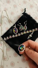 Regenbogenschmuckset Silber