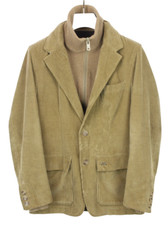 Thomas Burberry Jacke Herren M Kord Halb Gefuttert Reißverschluss Hoch Hals Knit