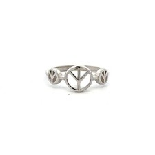 Sterling silver triple peace - sterling,