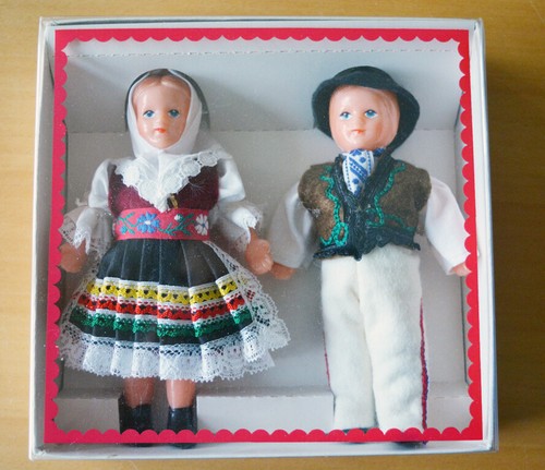 Trachtenpuppen paar in ovp - paar,