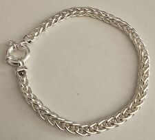 Zopfarmband Sterlingsilber 925, poliert, 19cm lang, 5mm breit, 7,4g, Federring 