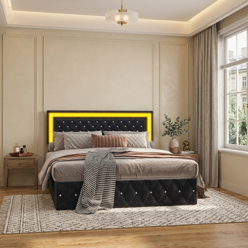 Polsterbett 160x200cm led - 160x200cm,