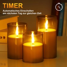 3er Set LED Kerze Kerzen mit