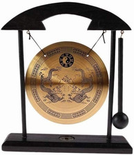 Gong Schlägel Chinesischer Drachen-Gong Zen-Dekoration Holz Kupfer Feng Shui