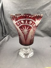 Antik Überfangglas Pokal /