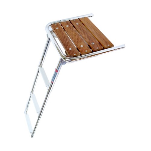Teakholz badeplattform mit - teakholz,
