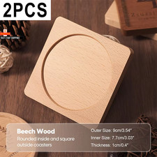2 Stück Holz Untersetzer Tee