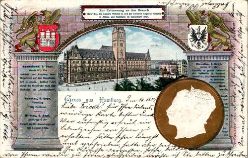 Litho gruss aus hamburg - litho,