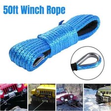 10000Lbs Kunststoffseil Windenseil Seilwinde 6mmX15m Forstseil w/ Haken ATV UTV