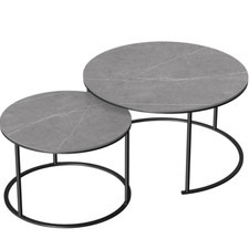 XXL Marmor Couchtisch 2er Set