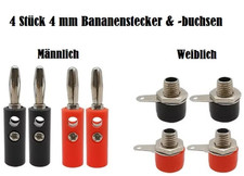 4 Stück 4 mm Bananenstecker &