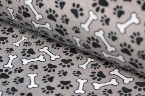 Fleece stoff mit pfoten - mit,