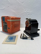 Alte Bleistiftspitzmaschine aus Bakalit Modell 120 FTE m. OVP und Beschreib. DDR