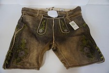 Stockerpoint Franz kurze Lederhose Gr. 58 Gürtel braun uroid-grün XL/XXL